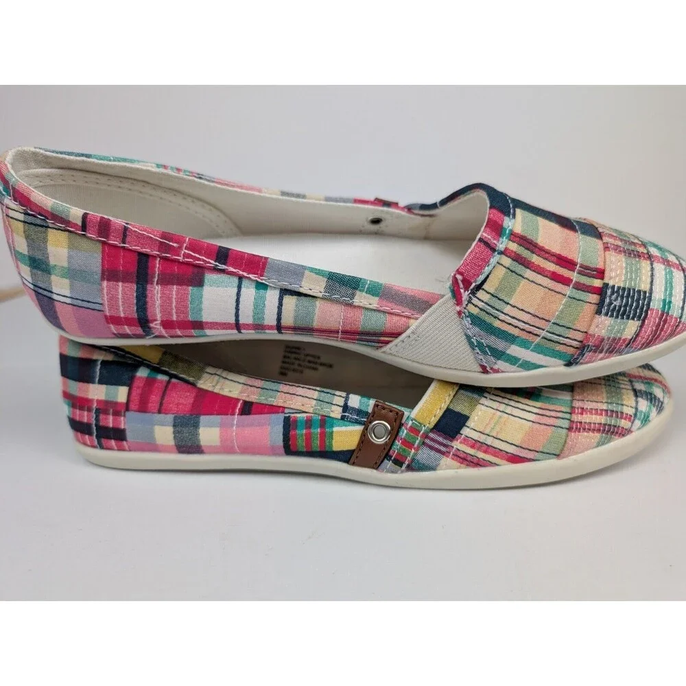Nine West Shoes Flats Patchwork Quilt Loafers Slip On Size 7.5 M Round Toe